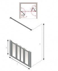 AKW Half Height Wet Floor Screens - Silverdale - Option NW